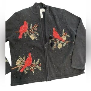 Tiara international Christmas collection ladies petite medium w/cardinals-beadin